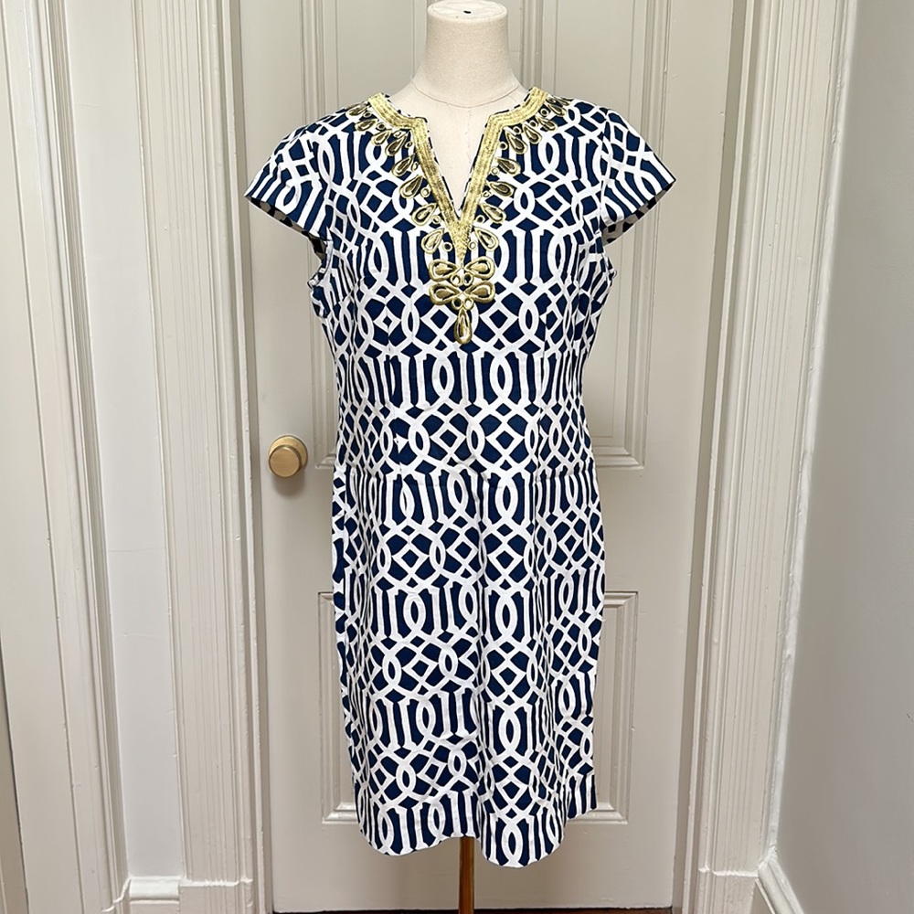 Patterned embroidered dress